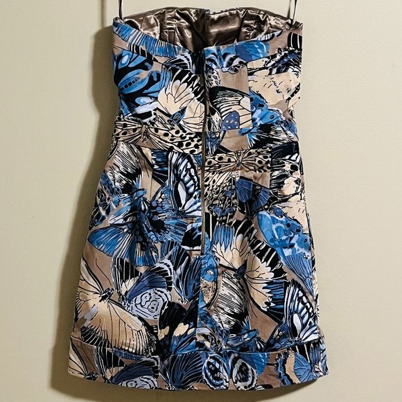 French Connection Mini Cotton Dress with Butterfly Details and Side Pockets - Picture 5 of 15